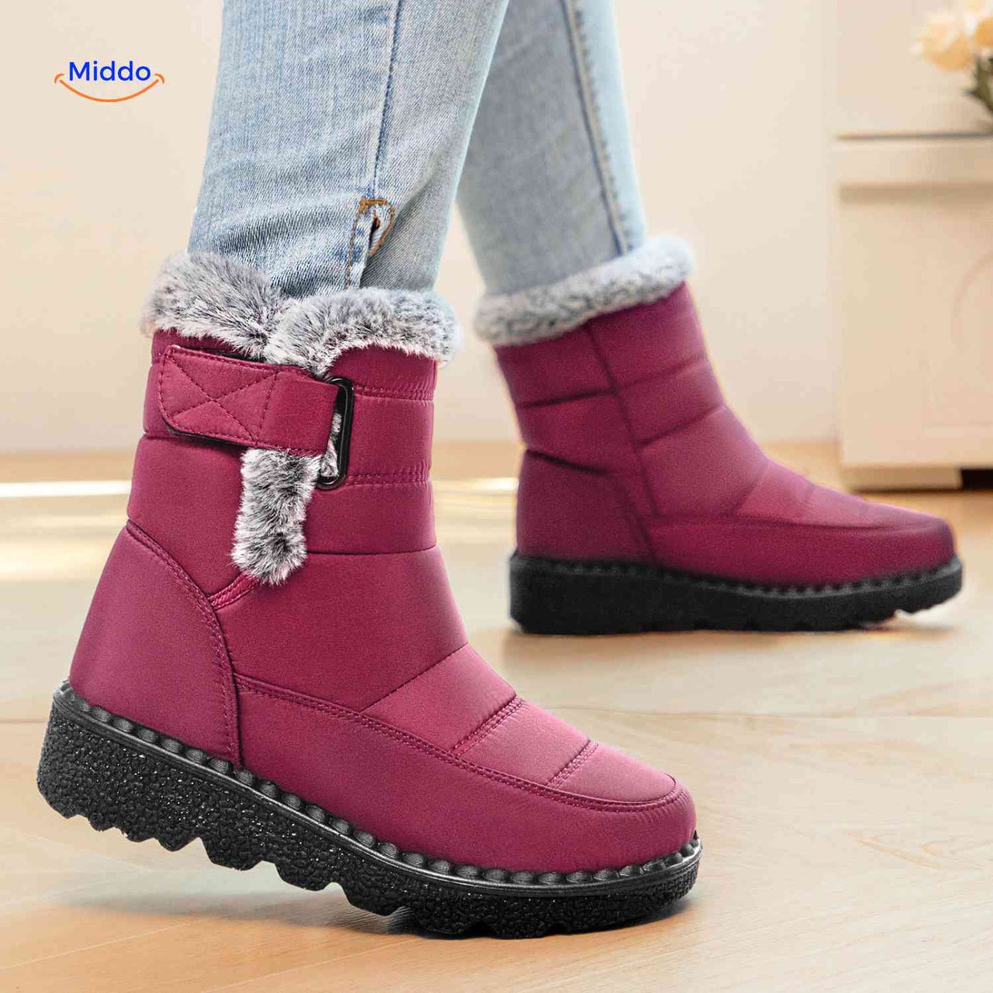 Elara™ Winterlaarzen – Warm, Antislip & Waterafstotend