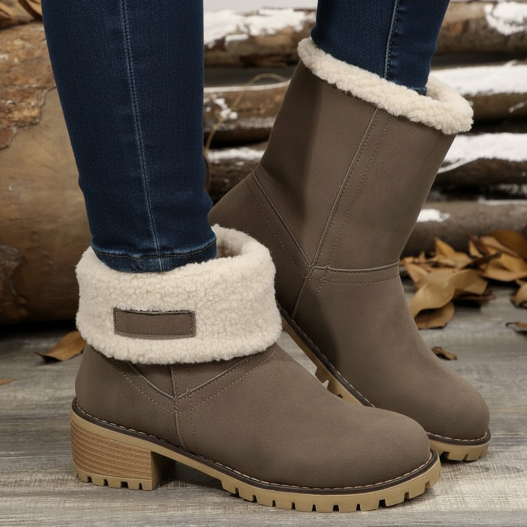 Almira Winter Enkellaars met Hak & 2-in-1 ontwerp