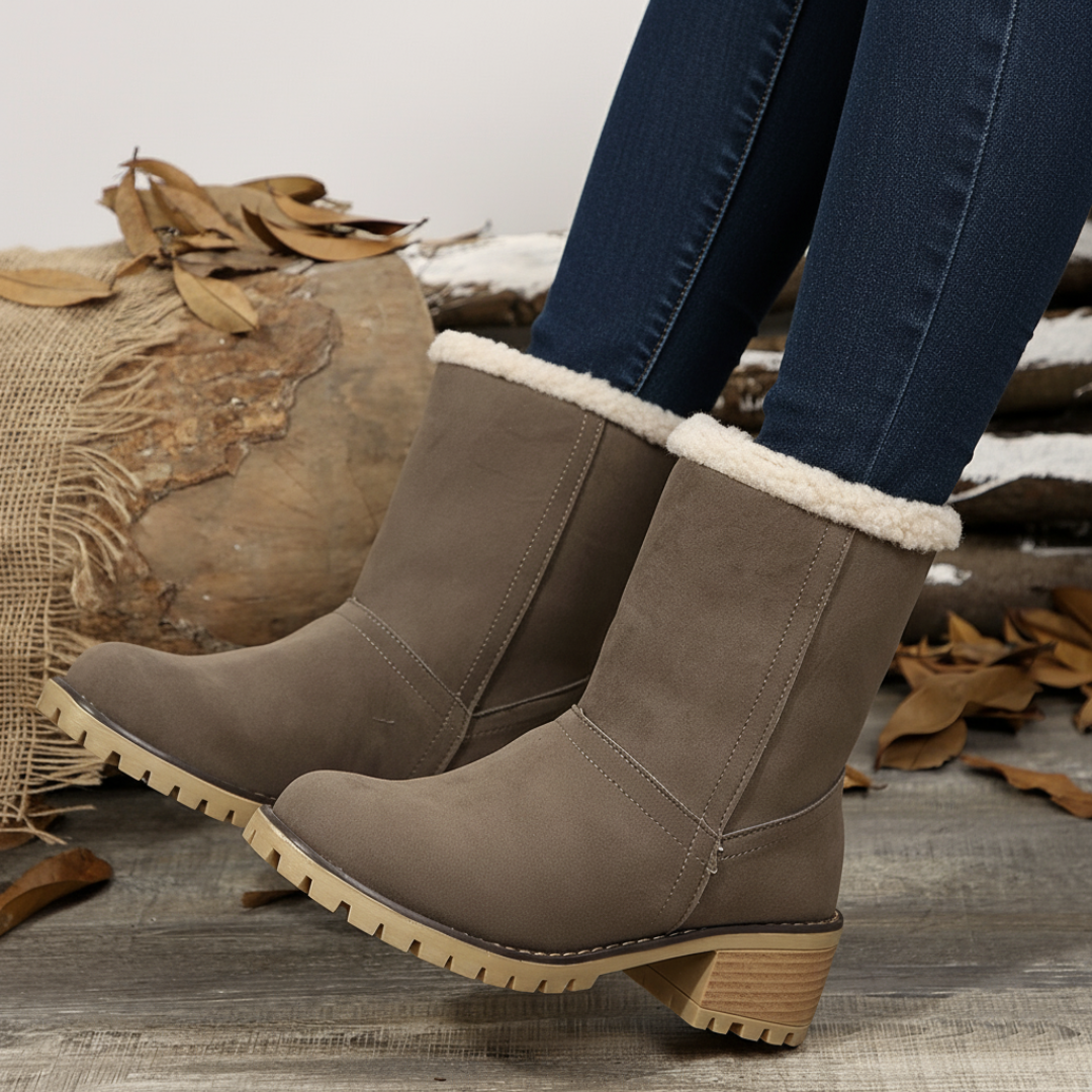 Almira Winter Enkellaars met Hak & 2-in-1 ontwerp