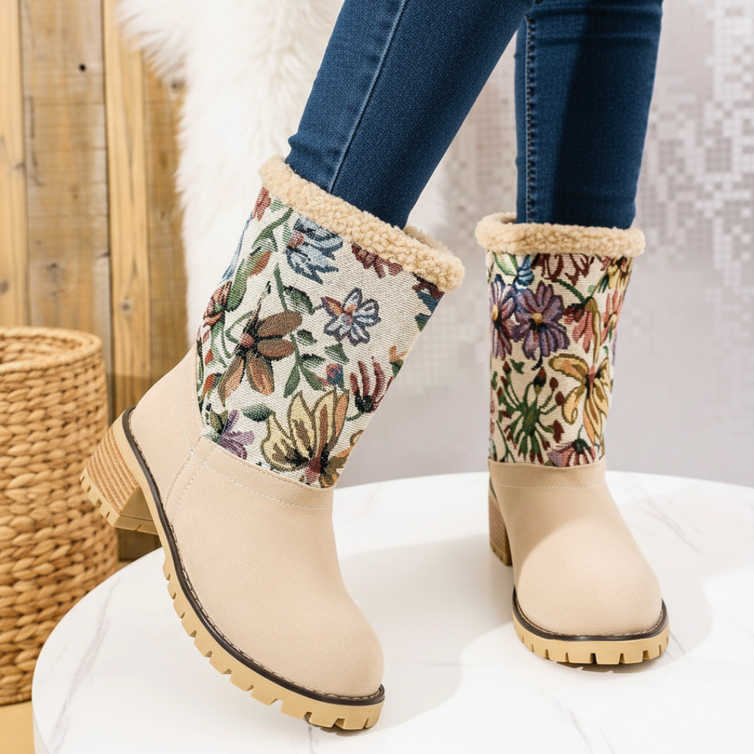 Almira Winter Enkellaars met Hak & 2-in-1 ontwerp