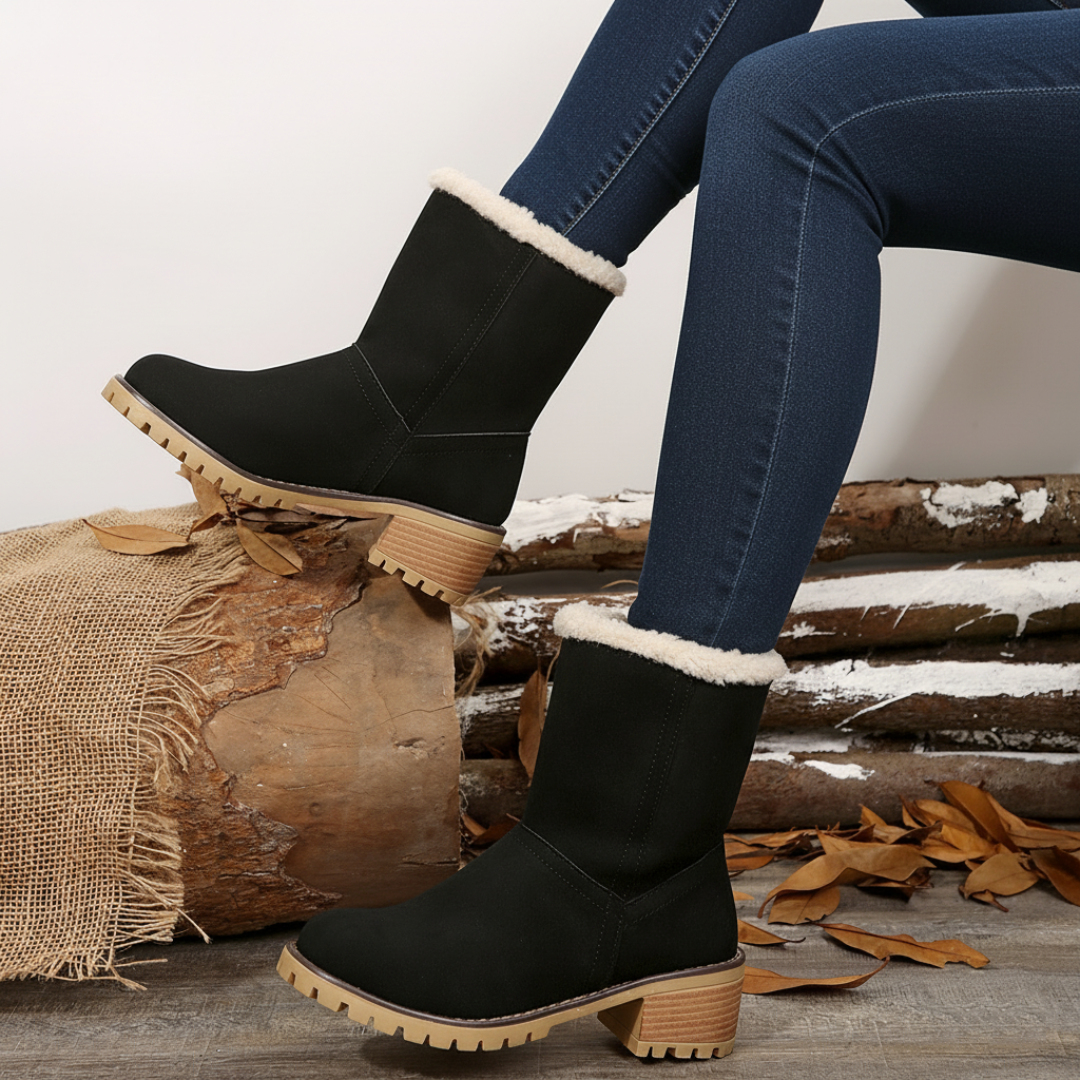 Almira Winter Enkellaars met Hak & 2-in-1 ontwerp