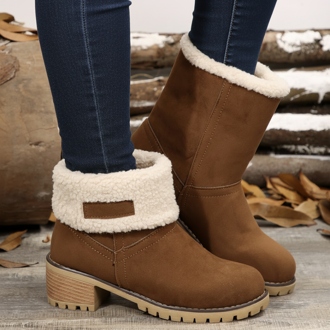 Almira Winter Enkellaars met Hak & 2-in-1 ontwerp