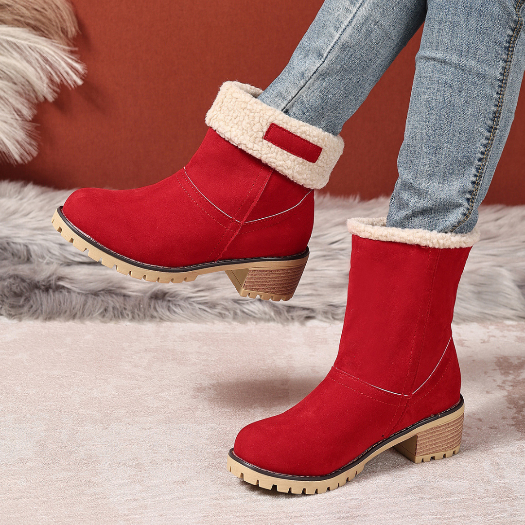 Almira Winter Enkellaars met Hak & 2-in-1 ontwerp