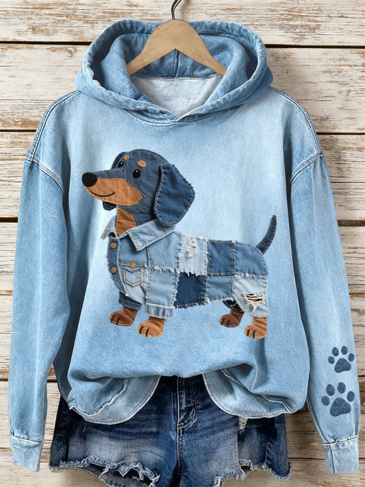 Estrella - Dames Sweatshirt Patchwork Kunst Jamnik-thema